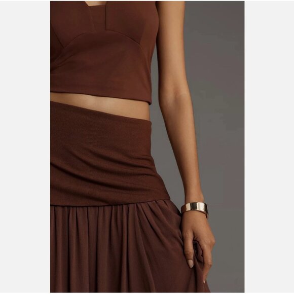 Brand New By Anthropologie Dropped Yoke-Waist Maxi Skirt - Picture 3 of 6